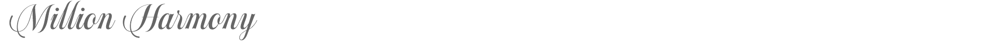 Sample characters Million Harmony Font